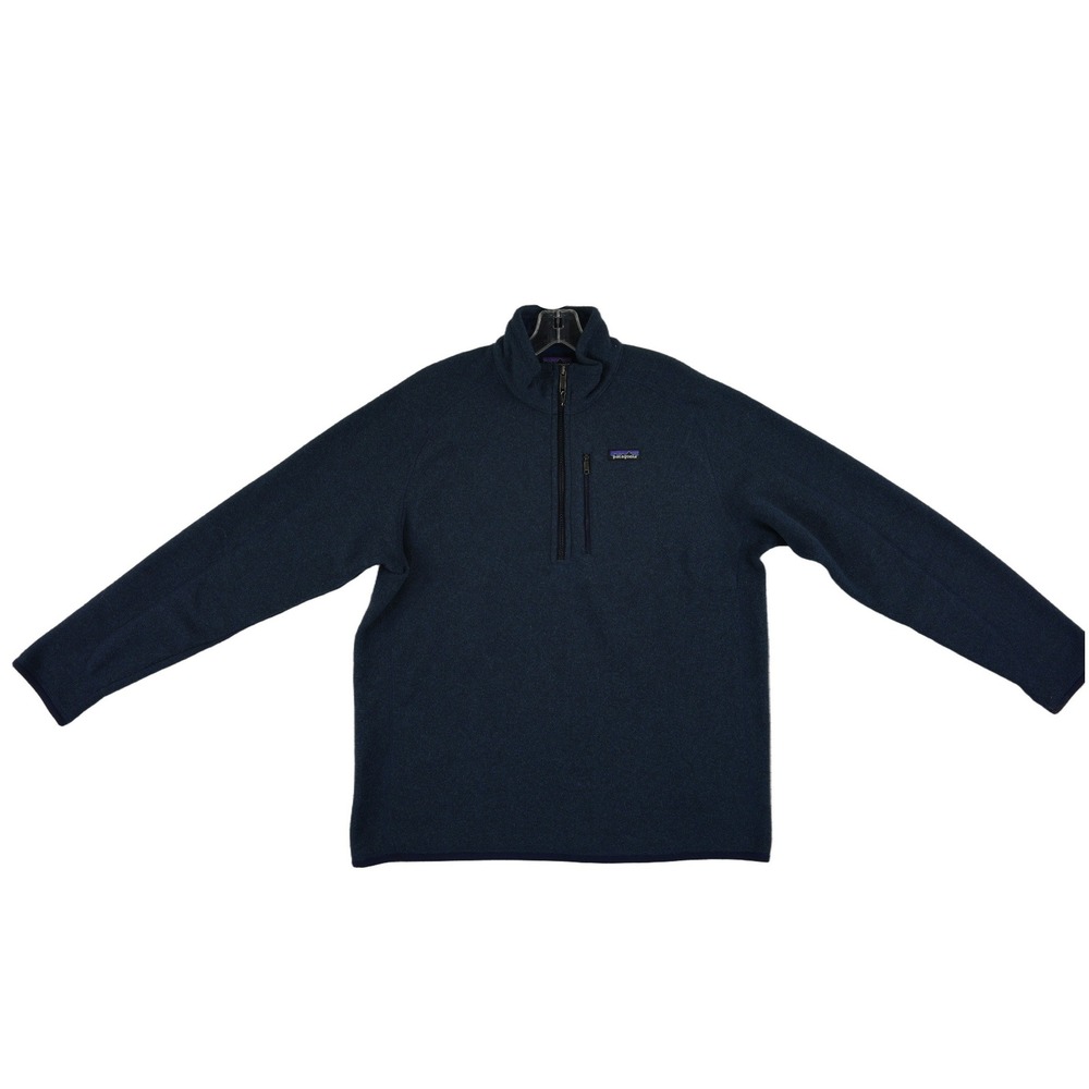 Patagonia Better Sweater 1/4 Zip Pullover Men's Size XL Navy Blue Heather Fleece